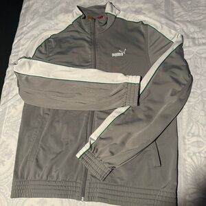 Puma Men's Gray and White jacket
